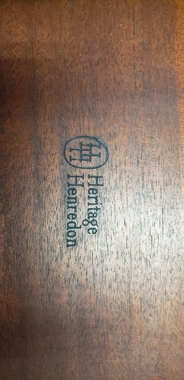 Heritage Henredon Mid Century Leather Top Flip Game Table - Image 5