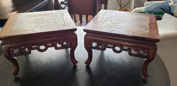 Vintage Chinese Carved Ornate Marble Stool Stand Display Pedestal - Image 6