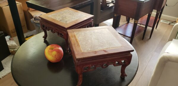Vintage Chinese Carved Ornate Marble Stool Stand Display Pedestal - Image 5