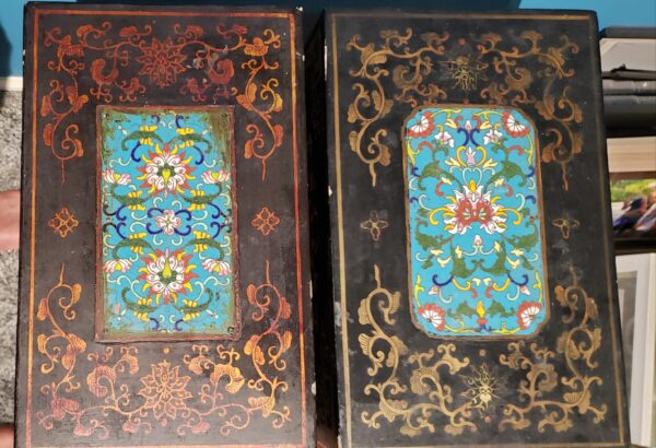 Antique Chinese Export Lacquer & Cloisonne Scholar's Box (2 boxes) - Image 2