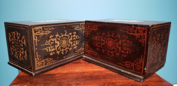 Antique Chinese Export Lacquer & Cloisonne Scholar's Box (2 boxes)